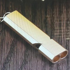 Gold Survival Whistle Keychain